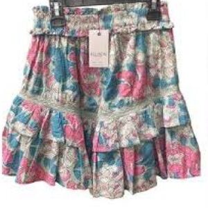VTG Allison,Soft-Spun Lux, Cotton Floral Women's Skirt,Elastic Waist,Size small
